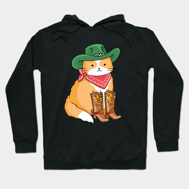 Cowboy Cat Hoodie by SuperrSunday